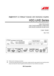 Idk HDC-UHD Series User Manual