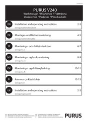 PURUS V240 Installation And Operating Instructions Manual
