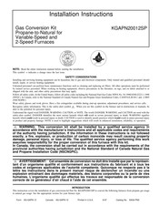 Carrier KGAPN20012SP Installation Instructions Manual