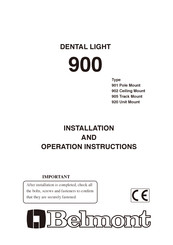 Belmont 900 Series Installation And Operation Instructions Manual