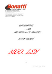 Bonatti LSN 3000 I Operation And Maintenance Manual