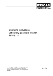 Miele PLW 6111 Operating Instructions Manual
