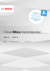 Bosch CleverMixx MSM1 IN Series Instruction Manual