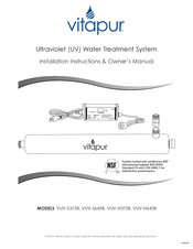 vitapur VUV-H645B Installation Instructions & Owner's Manual