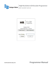 Badger Meter HR-E LCD 4-20 Programmer's Manual