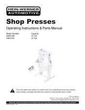 HEIN-WERNER AUTOMOTIVE HW93301 Operating Instructions & Parts Manual