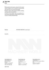 Tetra Pak COMET RC Manual