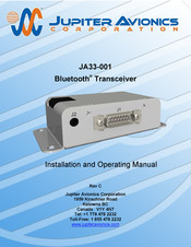Jupiter Avionics JA33-001 Installation And Operating Manual