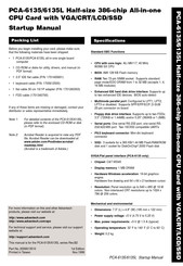 Advantech PCA-6135 Startup Manual