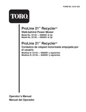 Toro ProLine 21 Recycler Series Operator's Manual