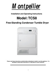 montpellier TCS8 Installation And Operating Instructions Manual
