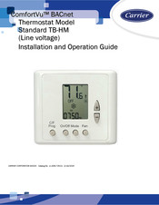 Carrier ComfortVu TBPL-24-H Installation And Operation Manual