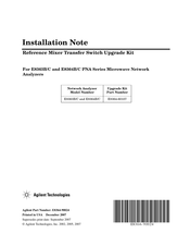 Agilent Technologies E8363C Installation Note