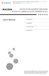 Ricoh PJ LU6000 Series User Manual