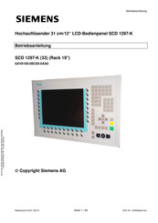 Siemens SCD 1297-K (33) Operating	 Instruction