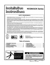 Sears NCGM Series Installation Instructions Manual