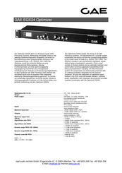 GAE Optimizer EQX24 Operation Manual