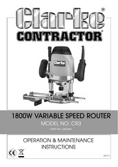 Clarke Contractor CR3 Operation & Maintenance Instructions Manual