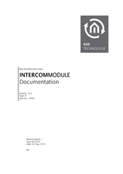 BAB TECHNOLOGIE INTERCOMMODULE Documentation