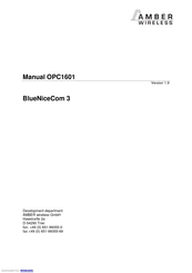 Amber Wireless BlueNiceCom 3 Manual