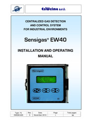 EsiWelma Sensigas EW40 Installation And Operating Manual
