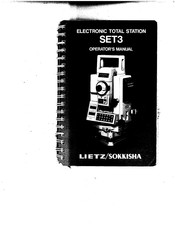 Lietz/Sokkisha SET3 Operator's Manual