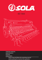 Sola ED-1003 Starting Manual