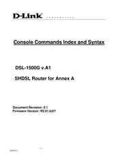 D-Link DSL-1500G v.A1 Console Commands Index And Syntax