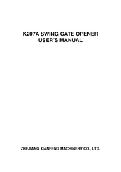 ZHEJIANG XIANFENG MACHINERY K207A User Manual