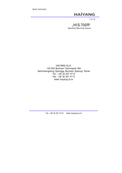 Haiyang HIS-700R Quick Instructions