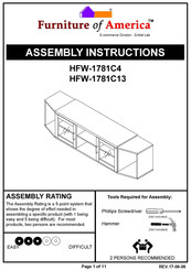 Furniture of America HFW-1781C13 Assembly Instructions Manual