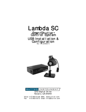 Sutter Instrument Lambda SC Usb Installation & Configuration