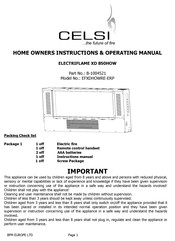Celsi EFXDHOWRE-ERP Homeowner's Instructions & Operating Manual