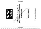 Wadkin GA Instruction Manual