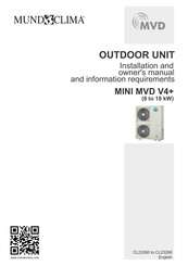 mundoclima MINI MVD V4+ Installation And Owner's Manual And Information Requirements