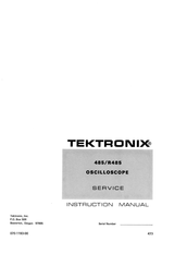 Tektronix R485 Service Instructions Manual