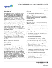Johnson Controls VMA1930 Installation Manual