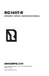 Rayco RG165T-R Operator, Service, Maintenance Manual
