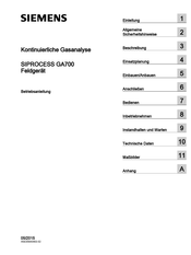 Siemens SIPROCESS GA700 Operating Instructions Manual