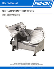 Pro-Cut KSDS-12 Operation Instructions Manual