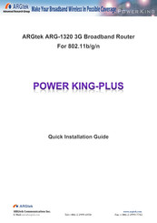 ARGtek Power King-Plus ARG-1320 Quick Installation Manual