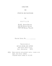 Rottler 6DA-4SB Directions For Operating And Maintaining
