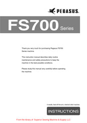 Pegasus FS703B-G4 Instruction Manual