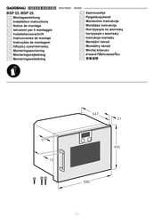 Gaggenau BSP 25 Series Installation Instructions Manual