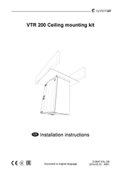 SystemAir VTR 200 Installation Instructions Manual