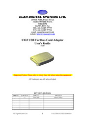 ELAN DIGITAL SYSTEMS U132 User Manual
