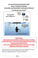 Hydro Bio-Science Quattro-DB Assembly And Operation Instructions Manual