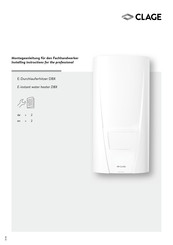 clage E-instant DBX Series Installing Instructions For The Professional