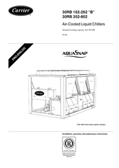 Carrier AquaSnap 30RB Series Installation, Operation And Maintenance Instructions