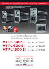 Büttner Elektronik Power Line MT PL 1500 SI Installation & User Manual